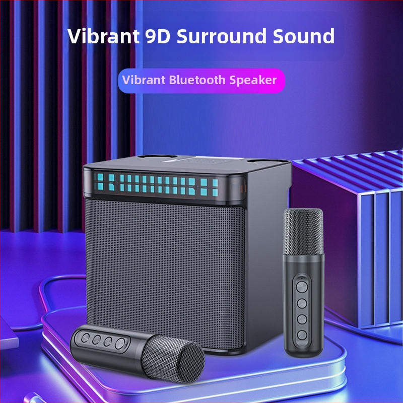 Karaoke zvučni set sa treperavim svjetlima, zaslonom, promjenom glasa, dvostrukom USB podrškom, Bluetooth 5.3 (Bluetooth 5.3; 10W; 20Hz-20kHz; SNR ≥100 dB; Ugrađena baterija 2000–4000 mAh)