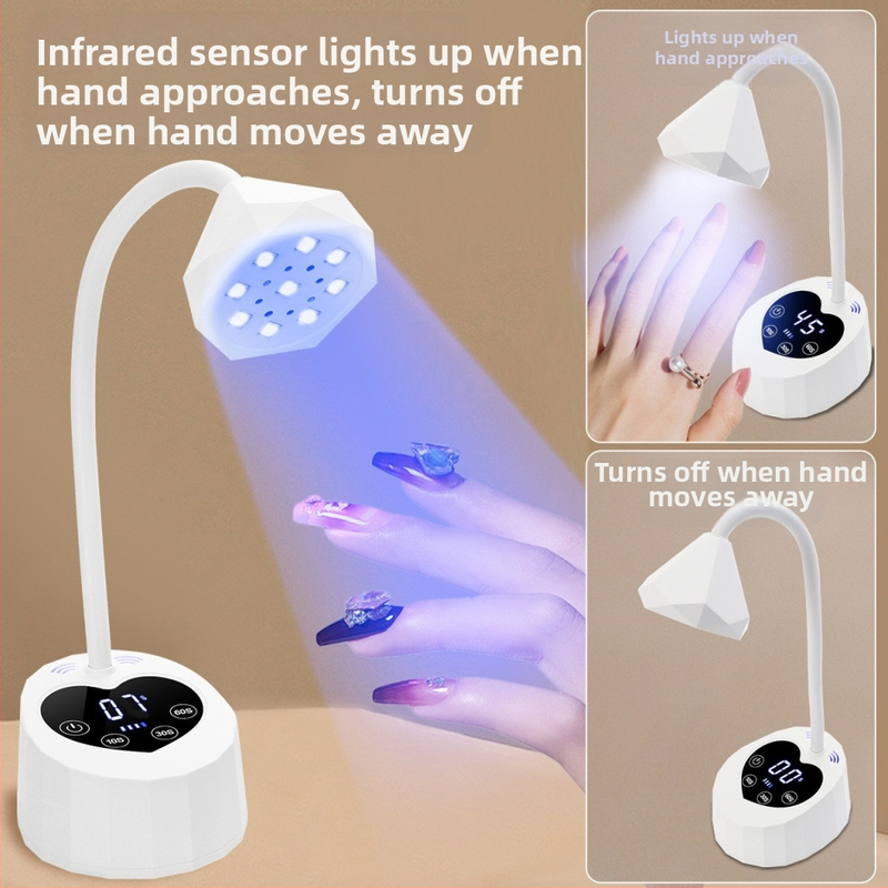 Lampa na nechty M1S so senzorom, úložná energia, stolná LED lampa na rýchle sušenie gélových nechtov, podstavec v tvare srdca