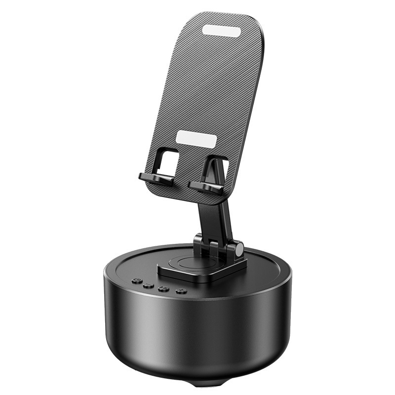 Držač za telefon s Bluetooth zvučnikom i ugrađenom baterijom – 3-u-1, rotirajući, sklopivi, podizni, universalni; IPX7, 500–800 mAh, 5V 5W, 30 Hz–15 kHz, SNR ≥60 dB