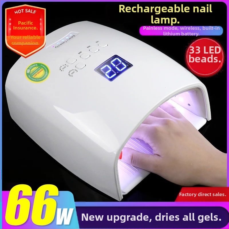 66W bezdrôtová nabíjateľná lampa na nechty, model S10, inteligentný senzor, fototerapeutické zariadenie