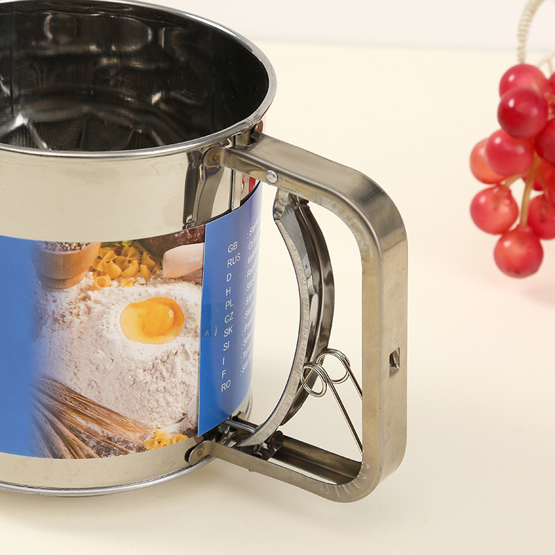 Sito za brašno od nehrđajućeg čelika za kućnu kuhinju, alat za pečenje, moderan minimalistički dizajn, više varijanti