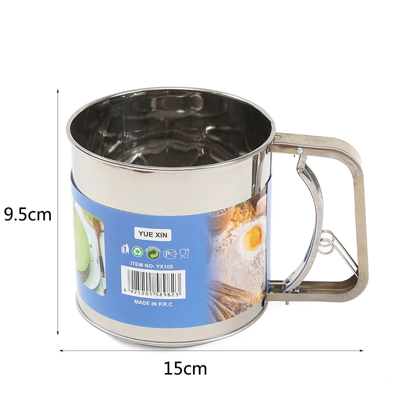 Sito za brašno od nehrđajućeg čelika za kućnu kuhinju, alat za pečenje, moderan minimalistički dizajn, više varijanti