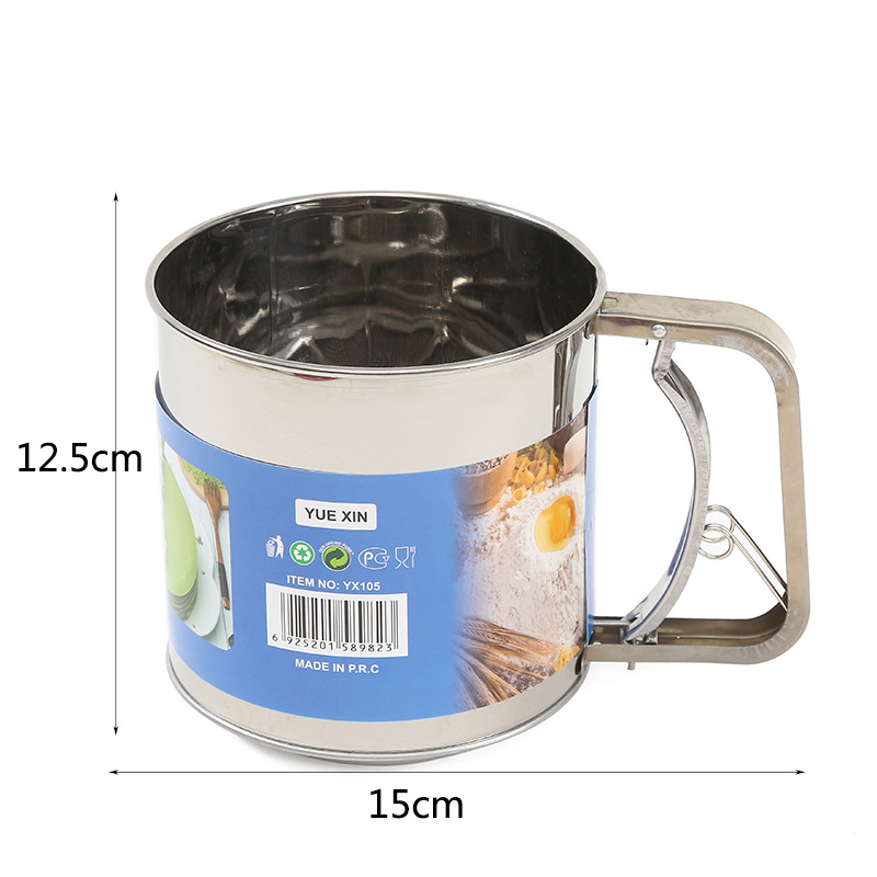 Sito za brašno od nehrđajućeg čelika za kućnu kuhinju, alat za pečenje, moderan minimalistički dizajn, više varijanti