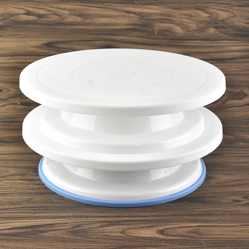 Tavă rotativă pentru decorarea torturilor, manuală, din PP+TPR, fără alimentare electrică