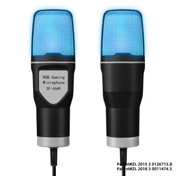 SF-666R USB kondenzatorski mikrofon s nosačem za smanjenje vibracija, omnidirekcionalan, 30 Hz–15 kHz, SNR ≥60 dB, za PC igranje