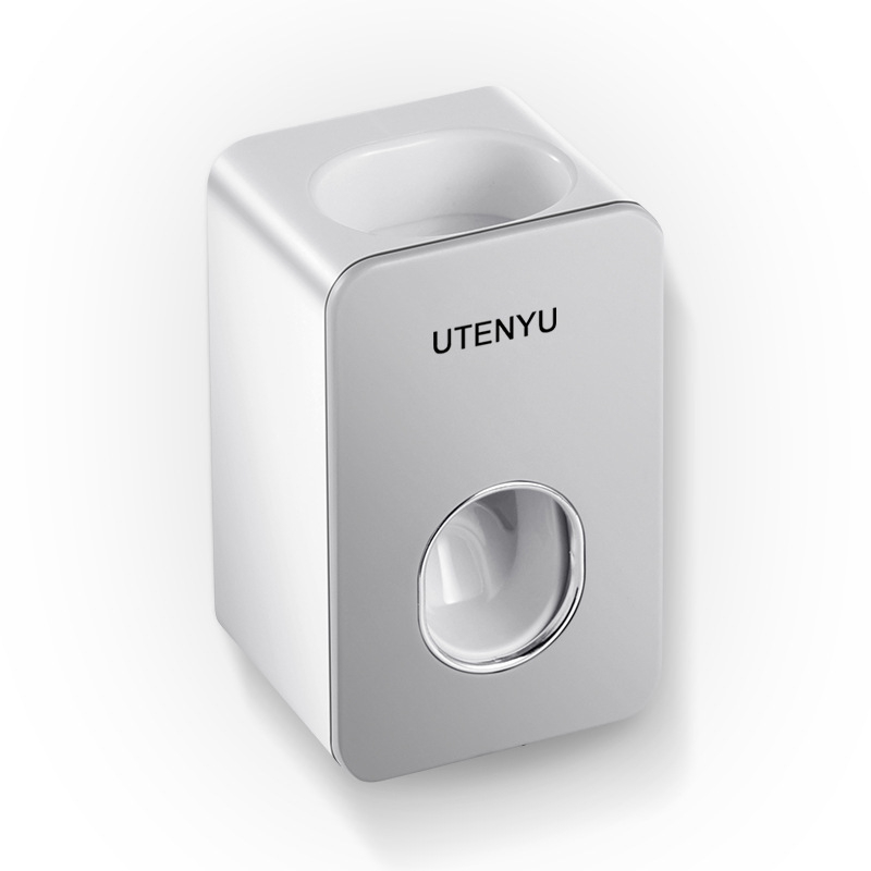 Presă pentru pastă de dinți cu incrustații de diamant — montaj fără găuri, dozator automat pentru baie