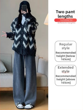 Női egyenes nadrág, magas derekú, 80-90% poliészter, elegáns városi stílus, ősz 2025