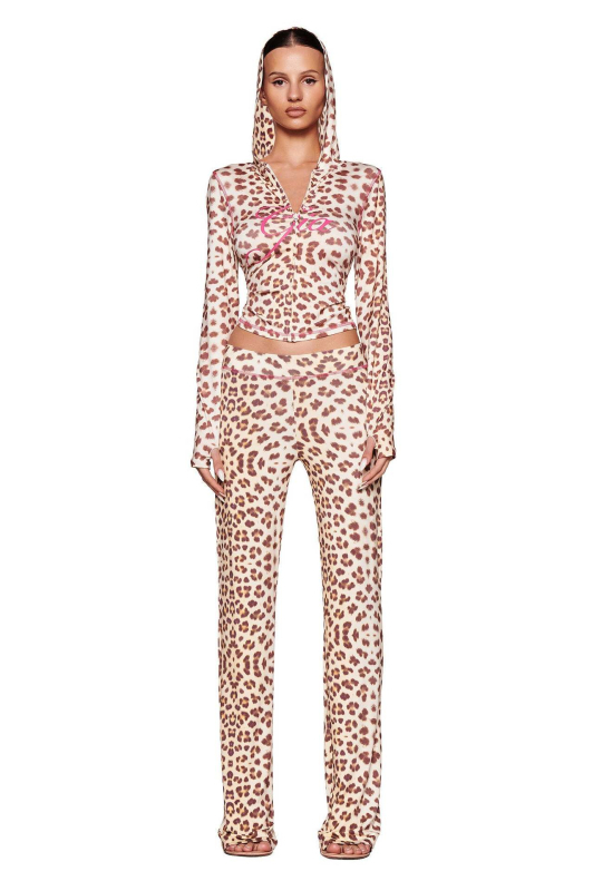 Set din două piese: hanorac cu imprimeu de litere și pantaloni, stil stradal Y2K retro, Milk Silk, Polyester + Spandex