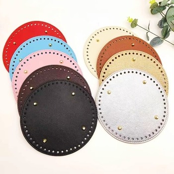 Bază de geantă împletită manual — PU piele, formă rotundă, ușoară, rezistentă la uzură, mărește capacitatea