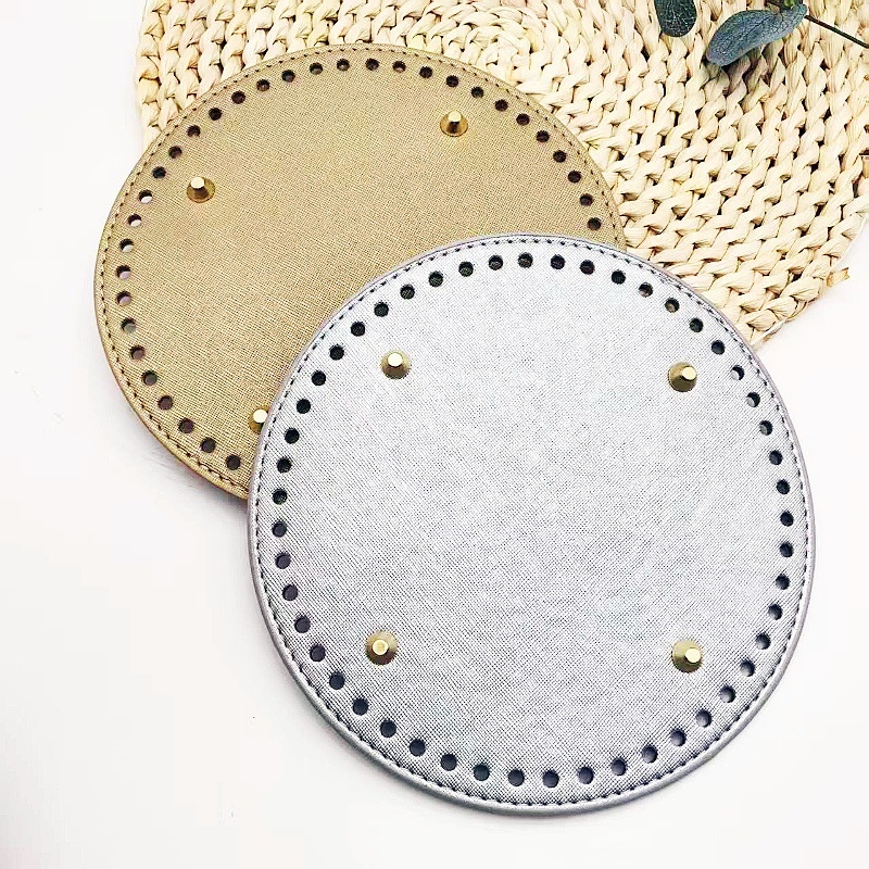 Bază de geantă împletită manual — PU piele, formă rotundă, ușoară, rezistentă la uzură, mărește capacitatea