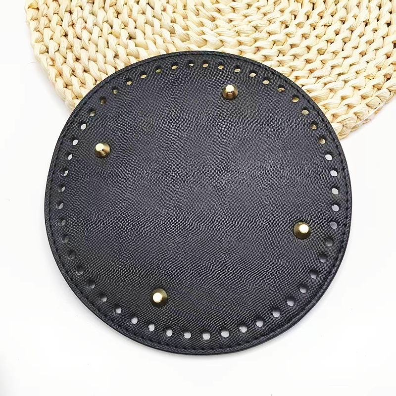 Bază de geantă împletită manual — PU piele, formă rotundă, ușoară, rezistentă la uzură, mărește capacitatea