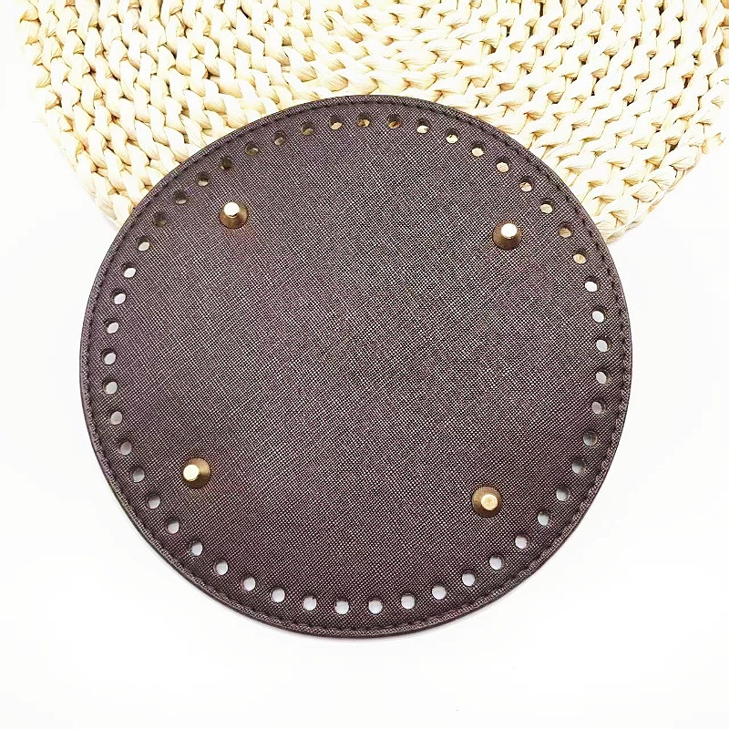 Bază de geantă împletită manual — PU piele, formă rotundă, ușoară, rezistentă la uzură, mărește capacitatea