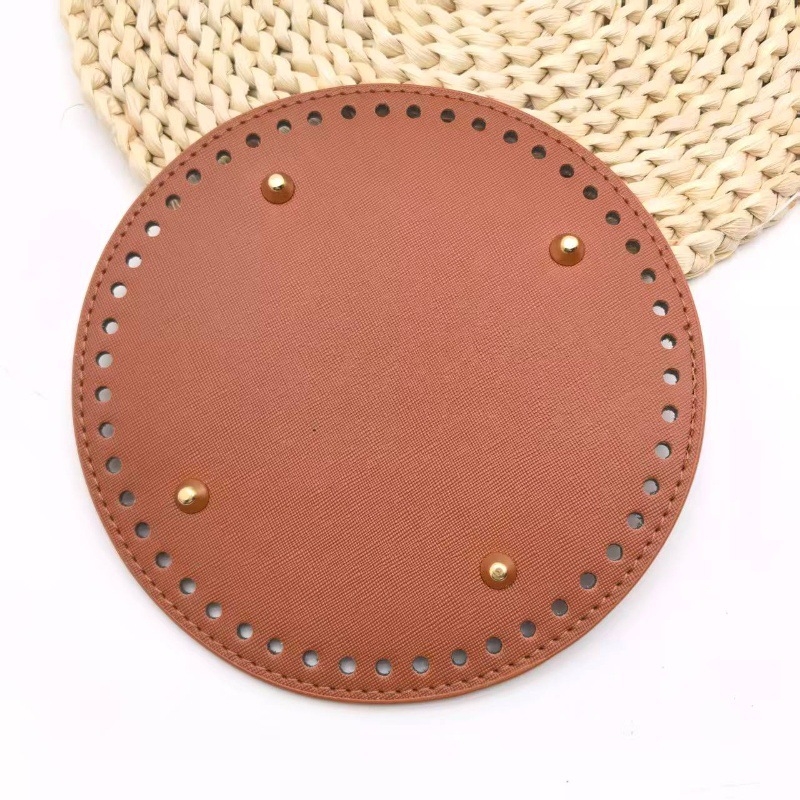 Bază de geantă împletită manual — PU piele, formă rotundă, ușoară, rezistentă la uzură, mărește capacitatea