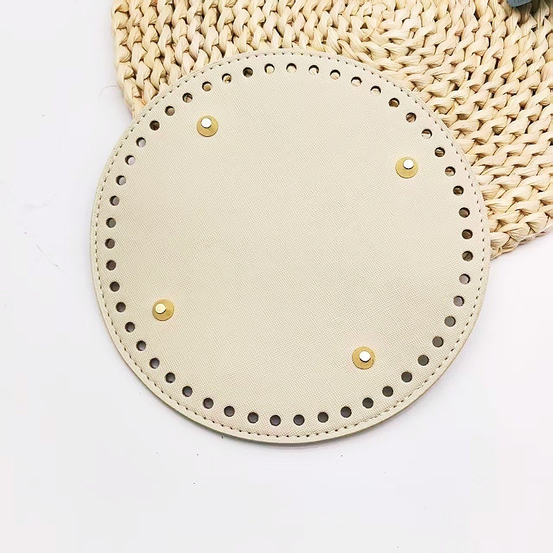 Bază de geantă împletită manual — PU piele, formă rotundă, ușoară, rezistentă la uzură, mărește capacitatea