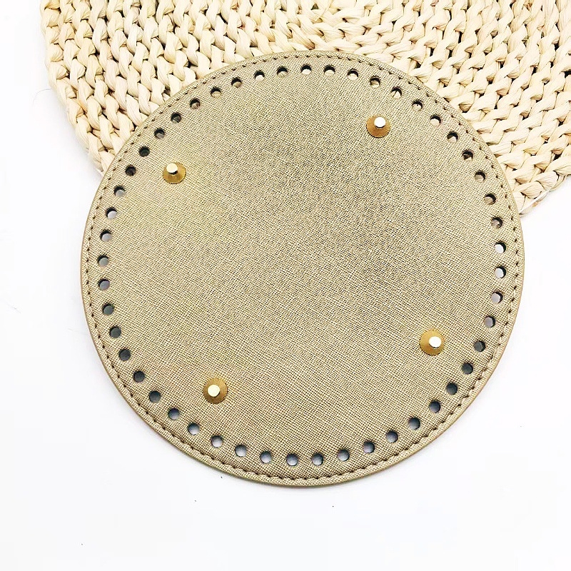 Bază de geantă împletită manual — PU piele, formă rotundă, ușoară, rezistentă la uzură, mărește capacitatea