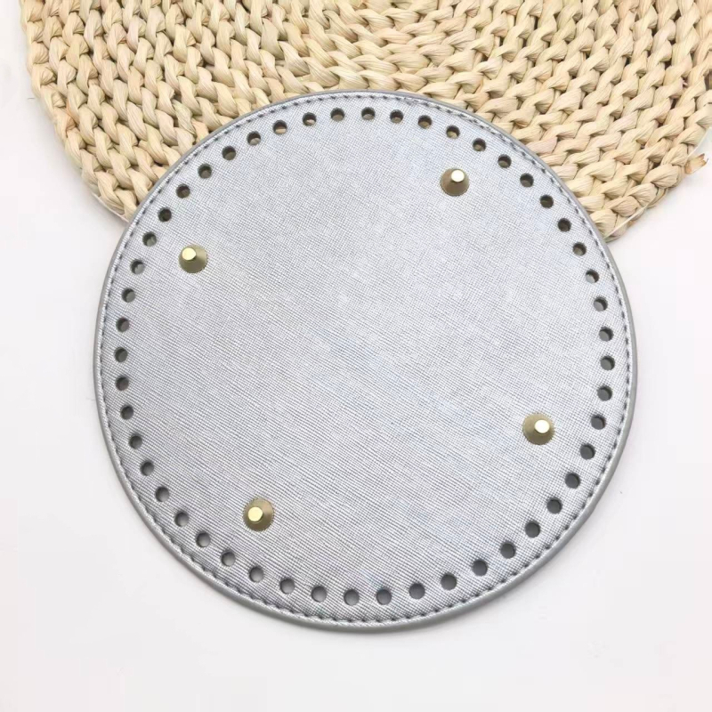 Bază de geantă împletită manual — PU piele, formă rotundă, ușoară, rezistentă la uzură, mărește capacitatea