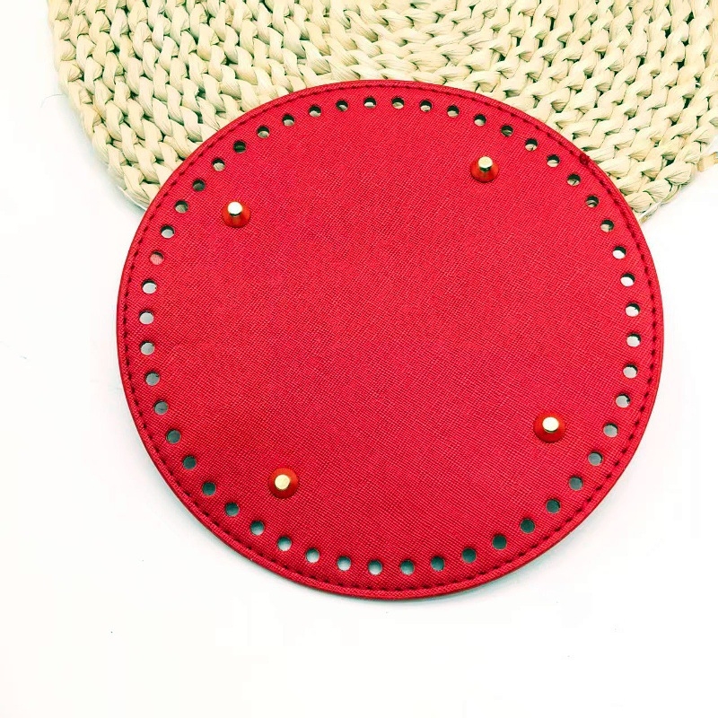 Bază de geantă împletită manual — PU piele, formă rotundă, ușoară, rezistentă la uzură, mărește capacitatea