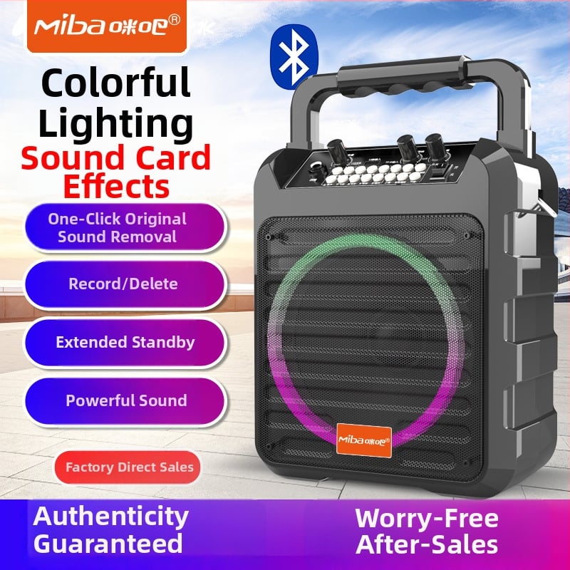 Bluetooth karaoke zvučnik s integriranom baterijom i LED svjetlima, 20W, Bluetooth 5.0, 100Hz-20kHz, SNR ≥85dB