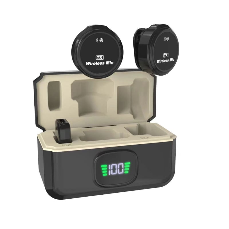 Q8 lavalier mikrofon élő közvetítéshez és interjúkhoz – frekvenciatartomány 20 Hz–20 kHz, SNR ≥60 dB, kapacitív kapszula, beépített akkumulátor, professzionális felvétel