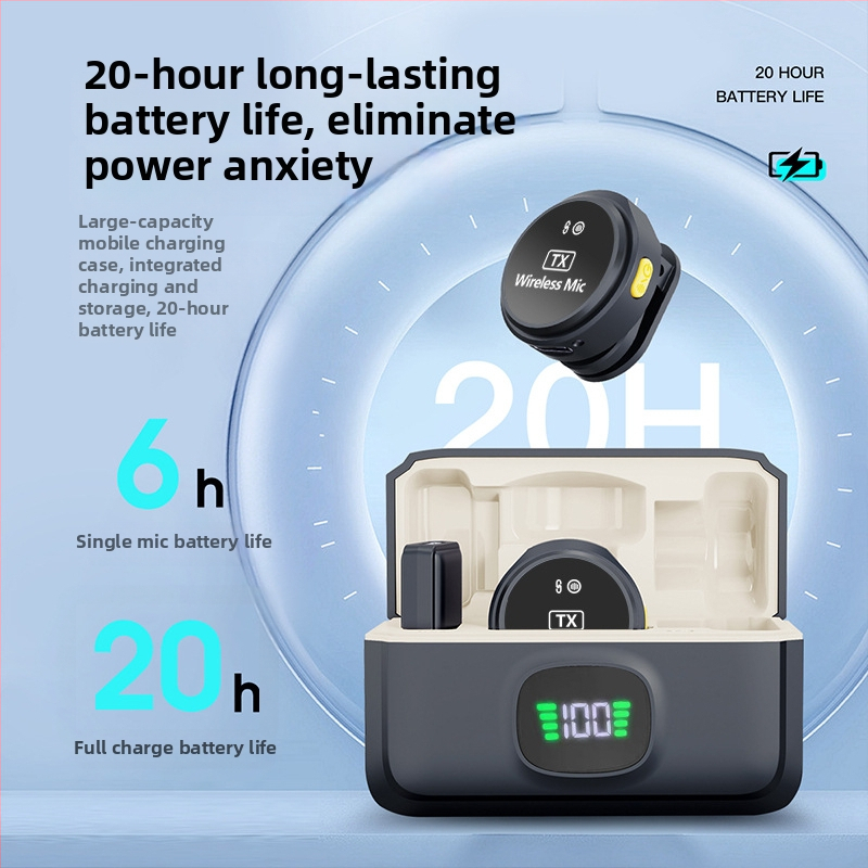 Q8 lavalier mikrofon élő közvetítéshez és interjúkhoz – frekvenciatartomány 20 Hz–20 kHz, SNR ≥60 dB, kapacitív kapszula, beépített akkumulátor, professzionális felvétel