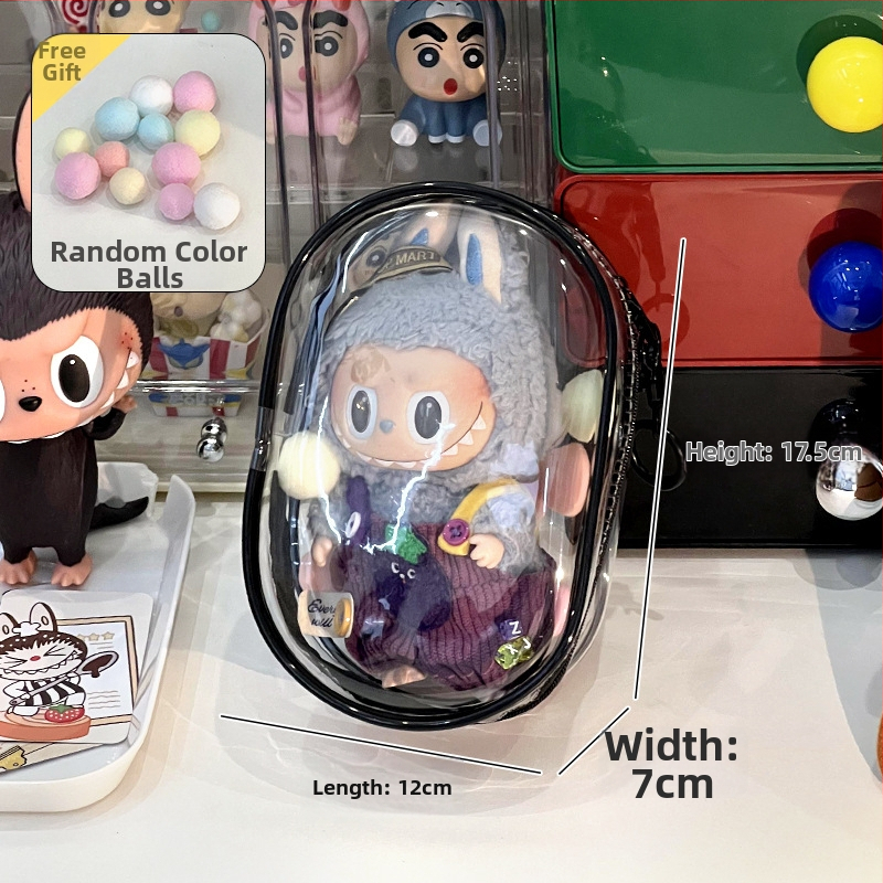 Prozirna PVC torbica za prikazivanje i pohranjivanje malih lutaka (10–20 cm) – prašinu štiti, viseći organizator