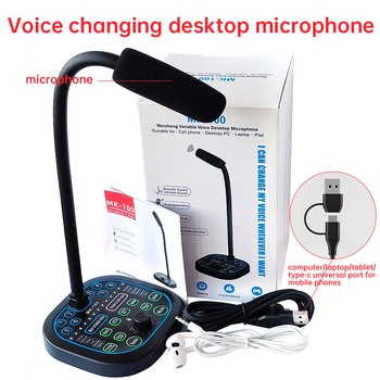 Mikrofón na zmenu hlasu s audiokartou pre PC a mobil, omnidirečný, pohyblivý vinut kapsule, SNR ≥ 70 dB