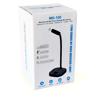 Mikrofón na zmenu hlasu s audiokartou pre PC a mobil, omnidirečný, pohyblivý vinut kapsule, SNR ≥ 70 dB