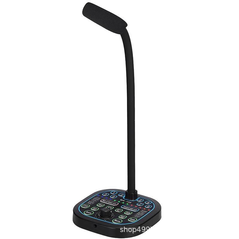 Mikrofón na zmenu hlasu s audiokartou pre PC a mobil, omnidirečný, pohyblivý vinut kapsule, SNR ≥ 70 dB