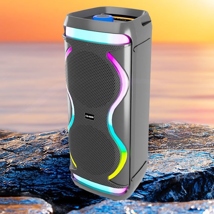 Boxă Bluetooth outdoor, putere înaltă, baterie încorporată, 24W total, Bluetooth 5.2, baterie 2000–4000mAh, 40 Hz–20 kHz, iluminare RGB