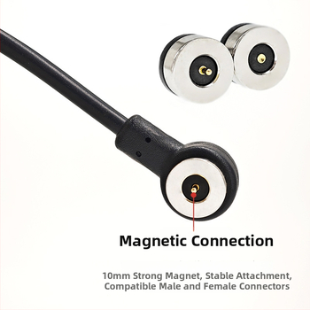 Γωνιακό μαγνητικό καλώδιο φόρτισης, 10 mm μαγνητική διεπαφή, μαγνήτης N52, κυκλικό μαγνητικό καλώδιο, συμβατό με παιχνίδια, μασάζ και καλλυντικές συσκευές