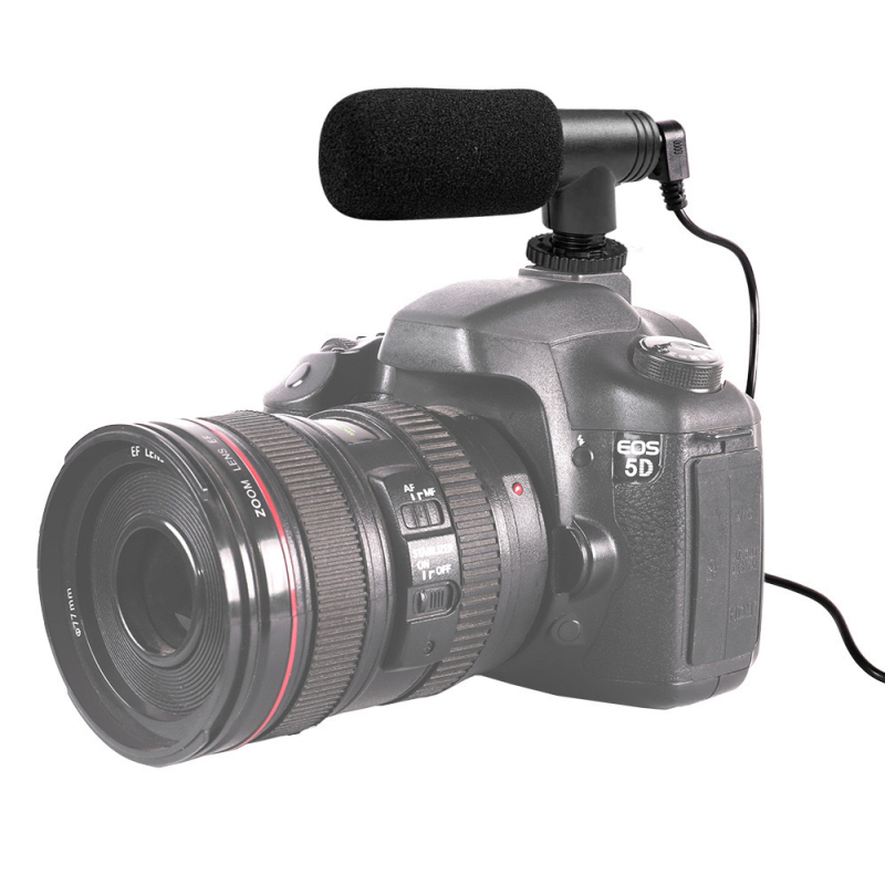 Kamera shotgun mikrofon, dizajn u obliku L, 3,5 mm priključak, za snimanje videa, frekvencijski raspon 100 Hz-20 kHz, SNR ≥70 dB
