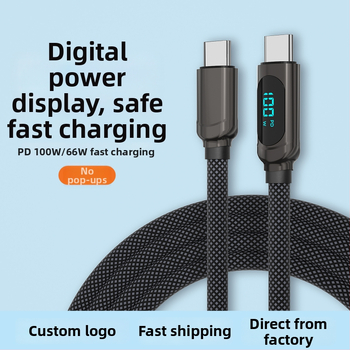 Καλώδιο PD δεδομένων με ψηφιακή οθόνη για φόρτιση και μεταφορά δεδομένων, διασυνδέσεις Lightning και Type-C, μήκος 1 m, σώμα από κράμα ψευδάργύρου, έως 100 W PD