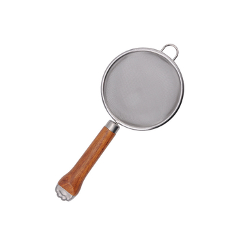 Sită de făină din oțel inoxidabil 304, cu mâner din lemn, plasă 40, pentru coacere