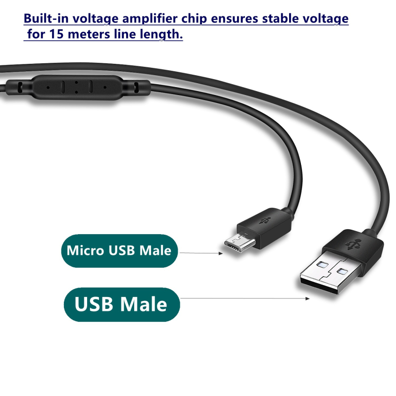 Καλώδιο φόρτισης USB προς Micro-USB, μοντέλο 009815B, για κεφαλή κάμερας και κινητές συσκευές