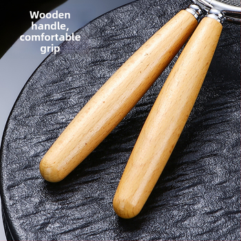 304 rozsdamentes acélból készült lisztszitáló, fa nyéllel – többszűrős kanál szójatejhez, gyümölcsléhez és tea üledékekhez