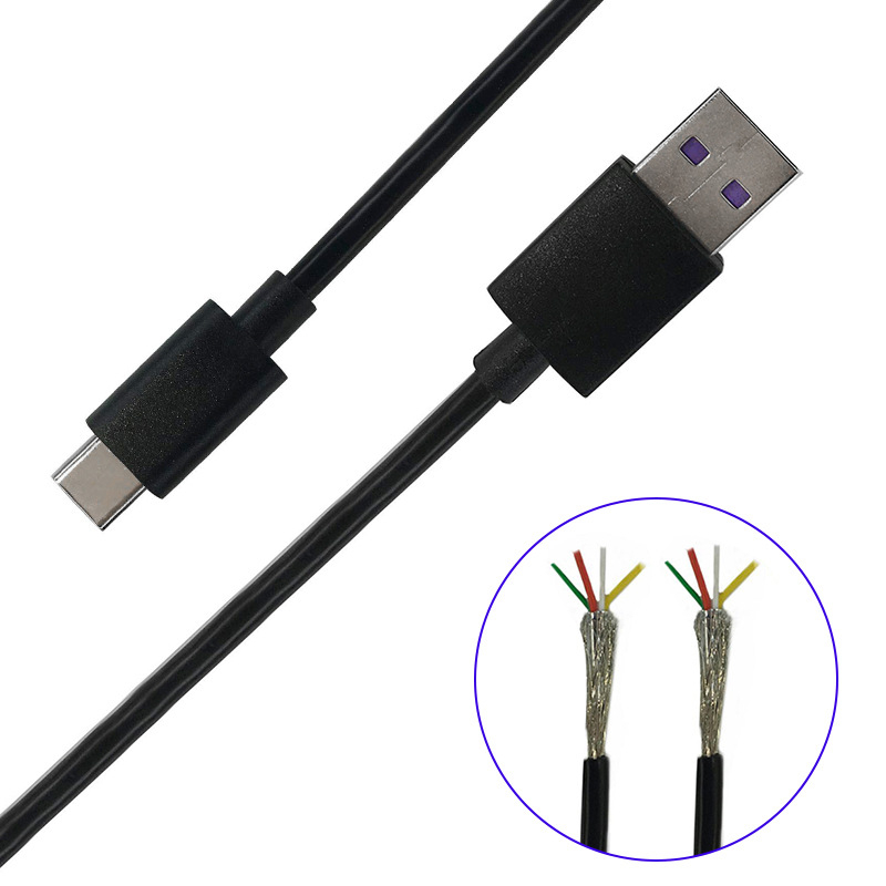 USB-C καλώδιο δεδομένων με διπλή θωράκιση, 4 πυρήνες αλουμινίου-μαγνησίου, κατά του θορύβου, επεκτειόμενο και φορτιζόμενο καλώδιο