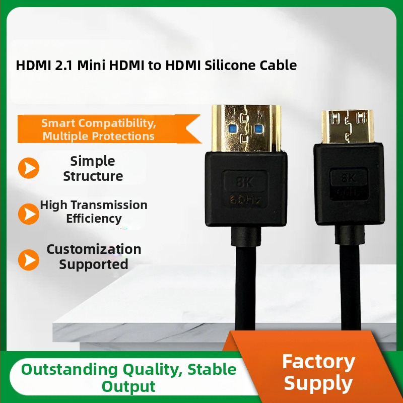 HDMI 2.1 silikónový dátový kábel, ultra ohybný, 8K podpora, 48G šírka pásma