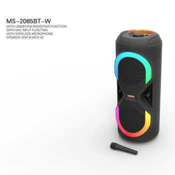 MS-208BT-W dvostruki rog Bluetooth zvučnik s karaoke mikrofonom, 24W, Bluetooth 5.1, ugrađena baterija 2000–4000mAh