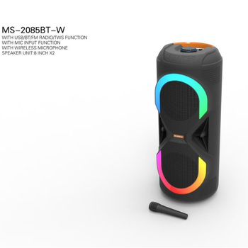 MS-208BT-W dvostruki rog Bluetooth zvučnik s karaoke mikrofonom, 24W, Bluetooth 5.1, ugrađena baterija 2000–4000mAh