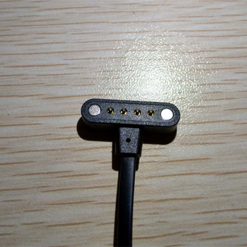 USB magnetický nabíjací kábel pre smart hodinky, náramok, T-typ, 4-pin, 9,0 mm rozostup, haisuda, univerzálna kompatibilita