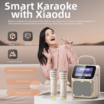 K800 difuzor karaoke cu microfon încorporat și afișaj versuri | Bluetooth 5.3 | 20 Hz-20 kHz | SNR ≥75 dB | 2 difuzoare | IPX3 rezistent la apă