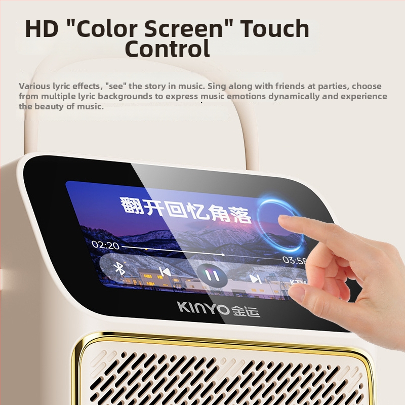 K800 difuzor karaoke cu microfon încorporat și afișaj versuri | Bluetooth 5.3 | 20 Hz-20 kHz | SNR ≥75 dB | 2 difuzoare | IPX3 rezistent la apă