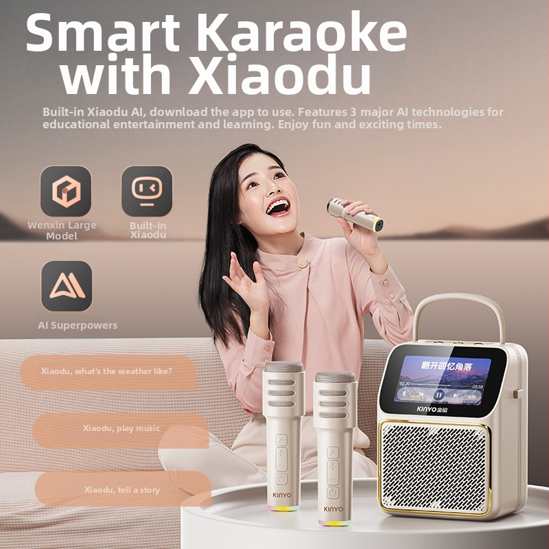K800 difuzor karaoke cu microfon încorporat și afișaj versuri | Bluetooth 5.3 | 20 Hz-20 kHz | SNR ≥75 dB | 2 difuzoare | IPX3 rezistent la apă