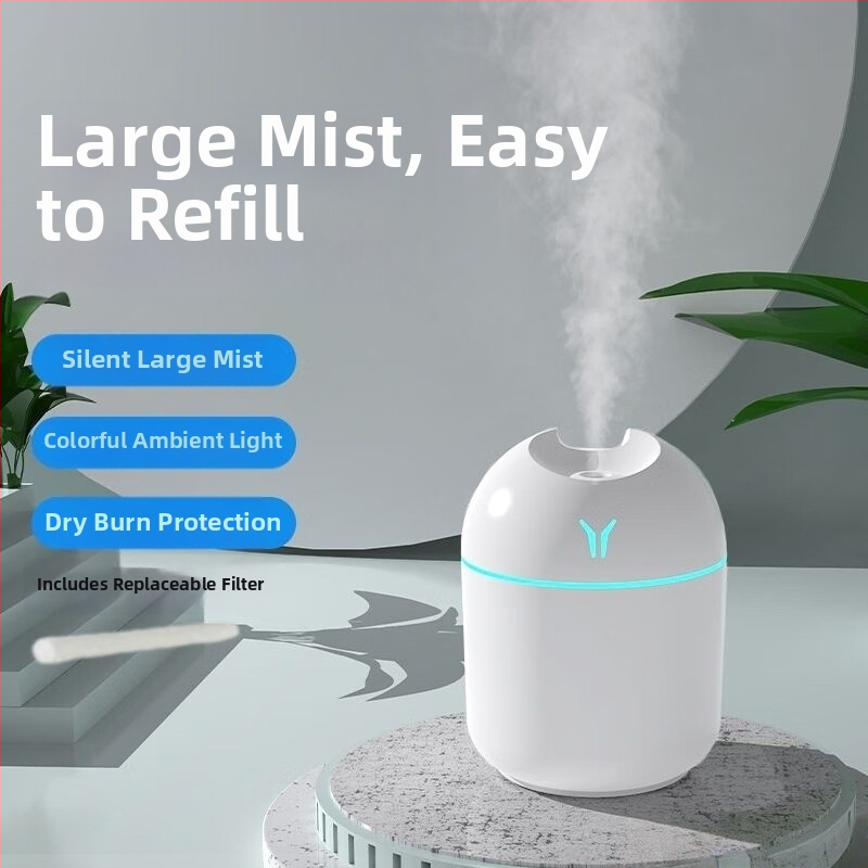 Увлажнител за въздух Small Y за обхват 31–40 м², резервоар под 0,5 л, 1 изход за мъгла, захранване със суха батерия, напрежение ≤36V