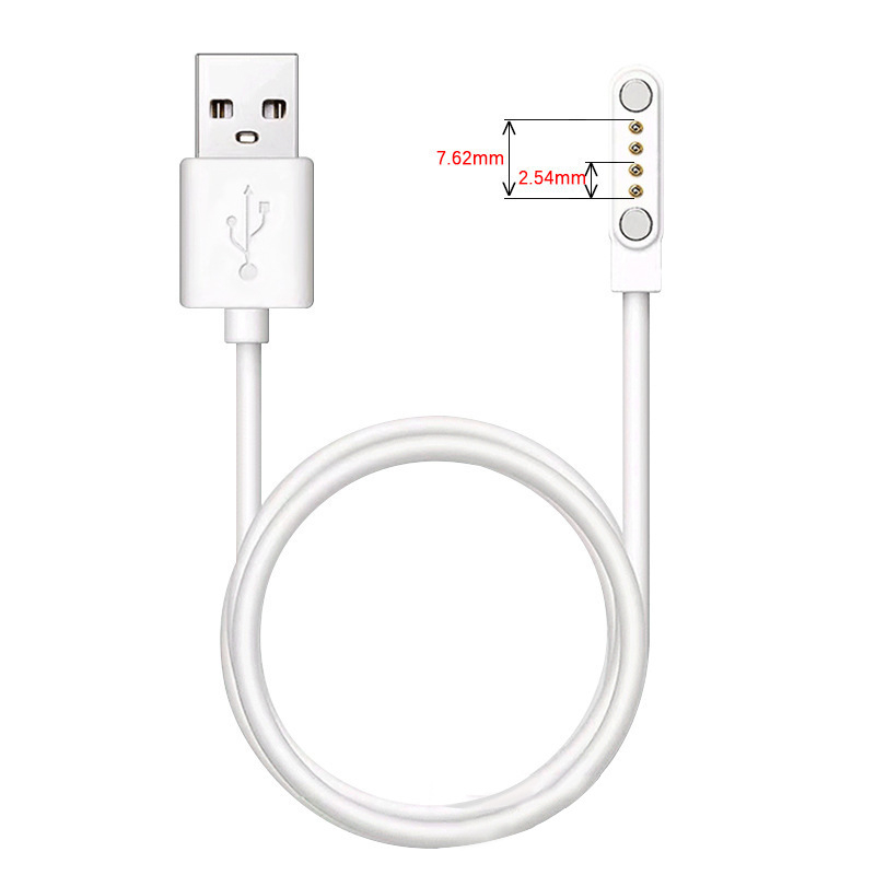 Magnetický nabíjací kábel pre smart hodinky, USB, 4-piny, 7,62 mm, dátový kábel