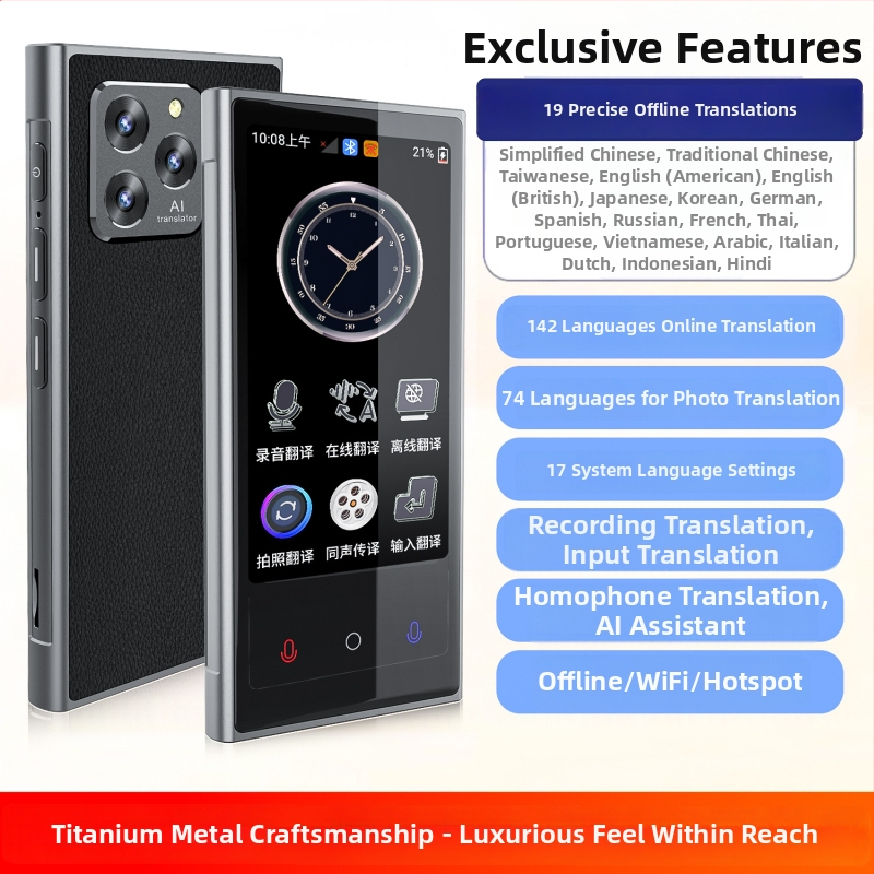 Prijenosni globalni pametni prevoditelj s offline prijevodom – Android, Bluetooth, Wi‑Fi, dodirni zaslon, model Q09