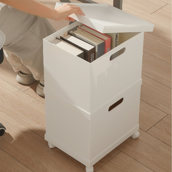 Κουτί αποθήκευσης σε ιαπωνικό στιλ, με καπάκι και ρόδες, για κάτω από το γραφείο, χωρητικότητας 15 L, από PS πλαστικό.