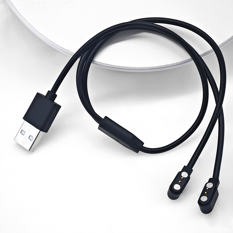 2-pinski magnetski USB kabel za punjenje za pametne naočale, dvostruki izlaz, 2,54 mm razmak pinova