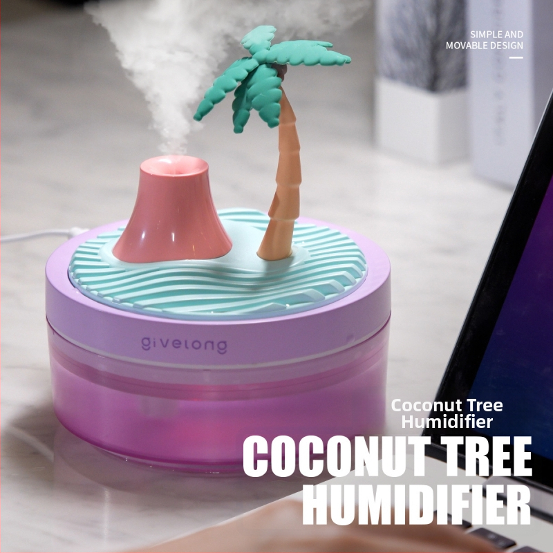 Zvlhčovač s krajinkou pre domáce použitie – USB difuzér pre aromaterapiu, 1 výstup hmly, časovač 2–8 h, nízka hlučnosť, objem nádrže do 0,5 l