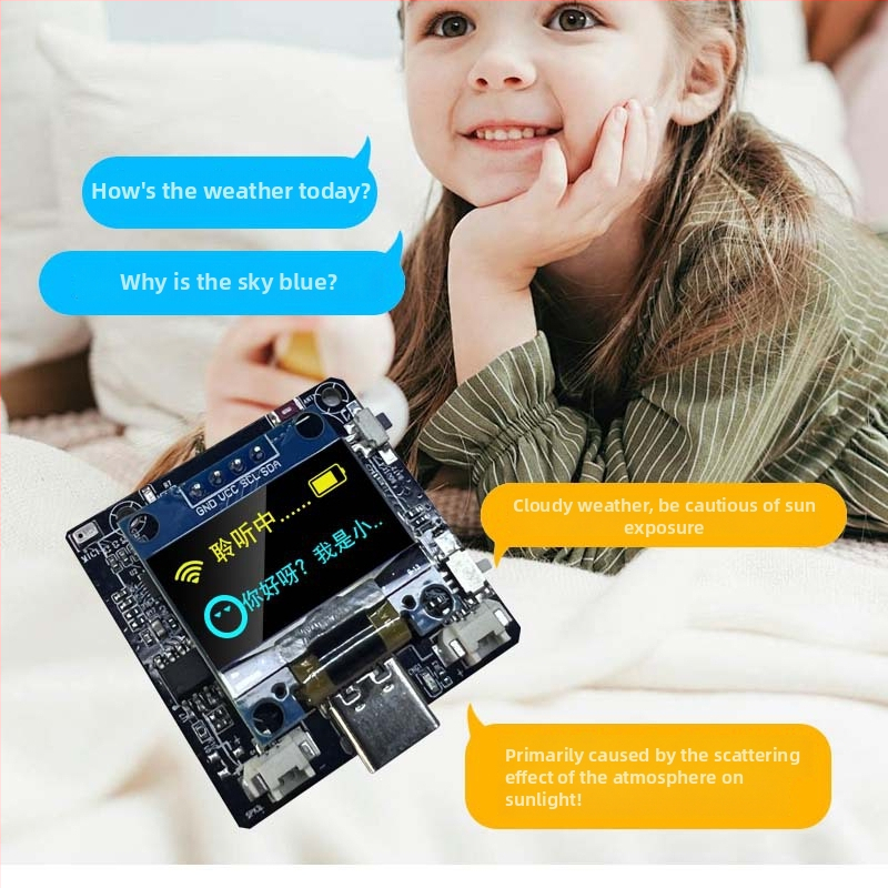 Kit robot AI de dialog cu placă de dezvoltare ESP32-C3, model vocal pentru prognoza vremii și rază wireless de 10 m